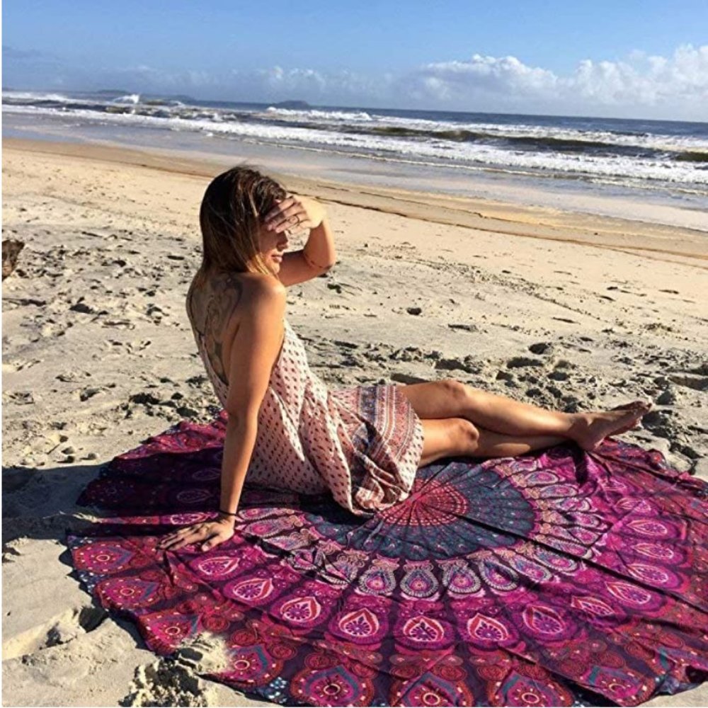 2/$20 Boho Paisley Purple Pink Tapestry Blanket